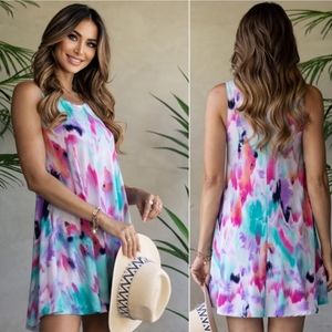 New Colorful Abstract Beachy Dress